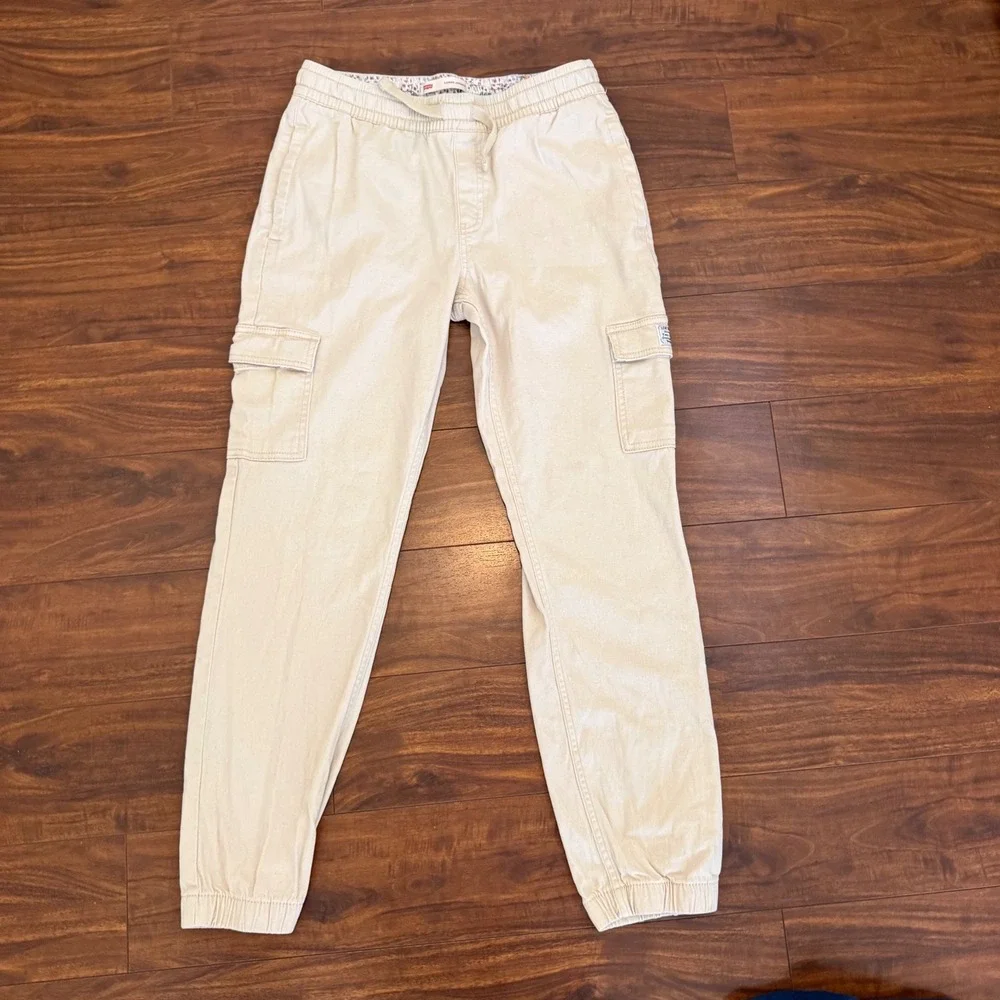 Levi's Girls Size 16 Lot 2 Khaki Cargo Joggers & Dark Wash Pull-On Jeggings